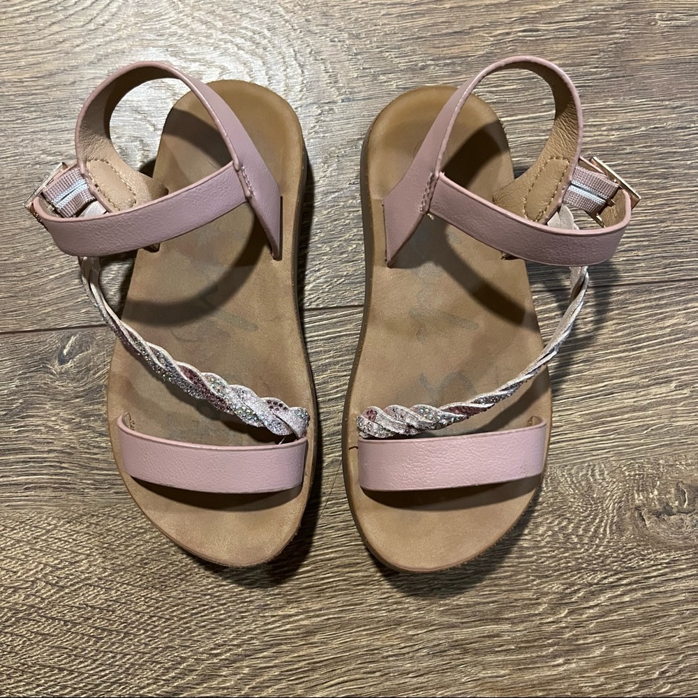 Link Soft Blush Pink Sparkle Strap Sandals Size 10